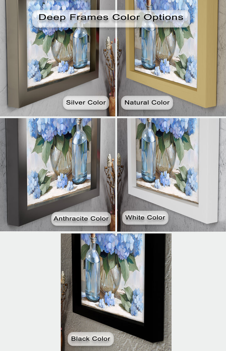 Blue Floral Still Life – Modern Oil Paintings