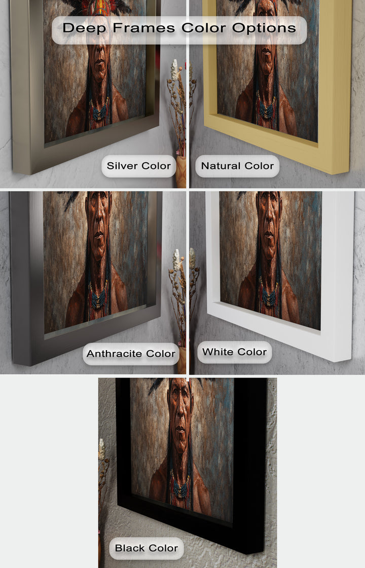 Echo of the Ancestors – Native Warrior Portrait Oil Painting