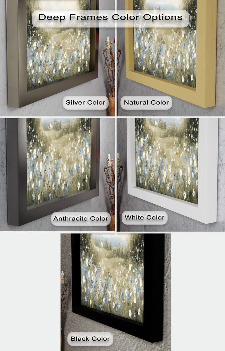 Wildflower Field Wall Art – Landscape Oil Painting
