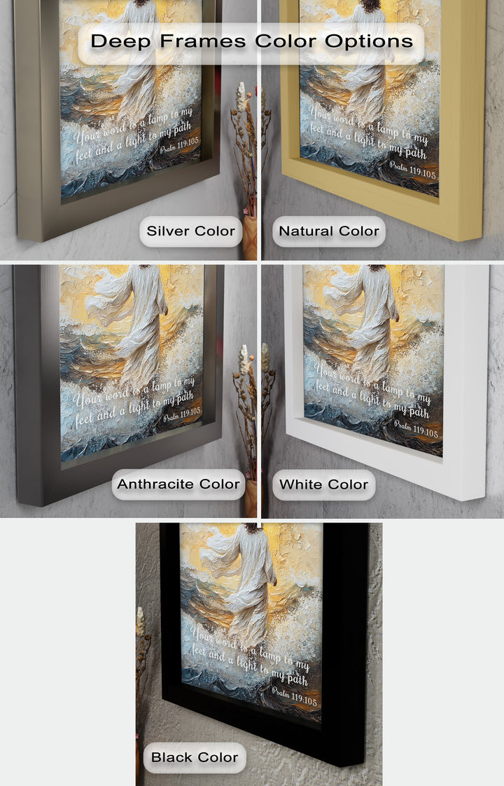 Psalm 119:105 – Your Word is a Lamp Bible Verse Oil Painting