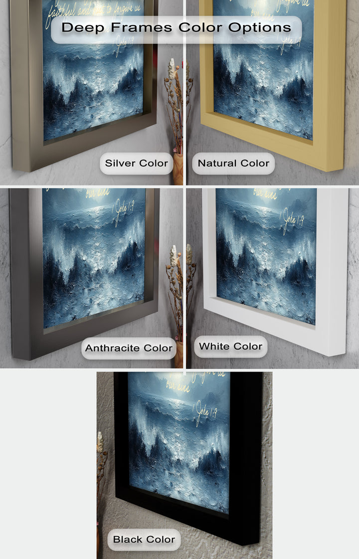 1 John 1:9 – Forgiveness and Grace Bible Verse Oil Painting