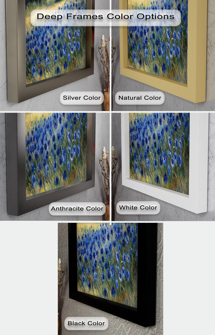 Golden Fields and Blue Cornflowers – Impressionist Meadow Scene Oil Painting