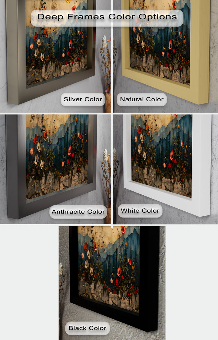 Golden Moon Wall Art-Forest Landscape Oil Painting