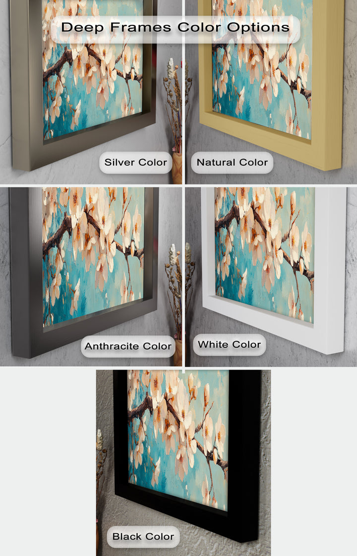 White Cherry Blossoms Wall Art – Floral Oil Painting