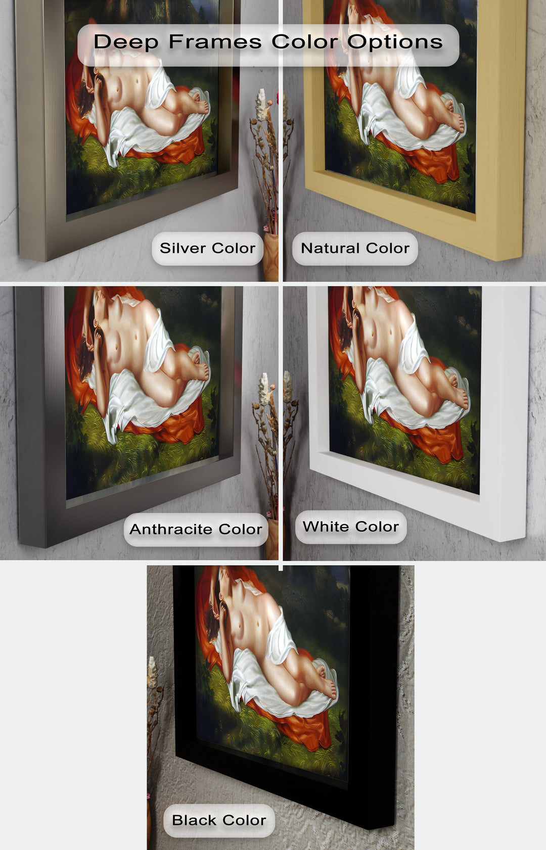 Goddess of the Grove – Renaissance Nude Reclining in Nature Oil Painting