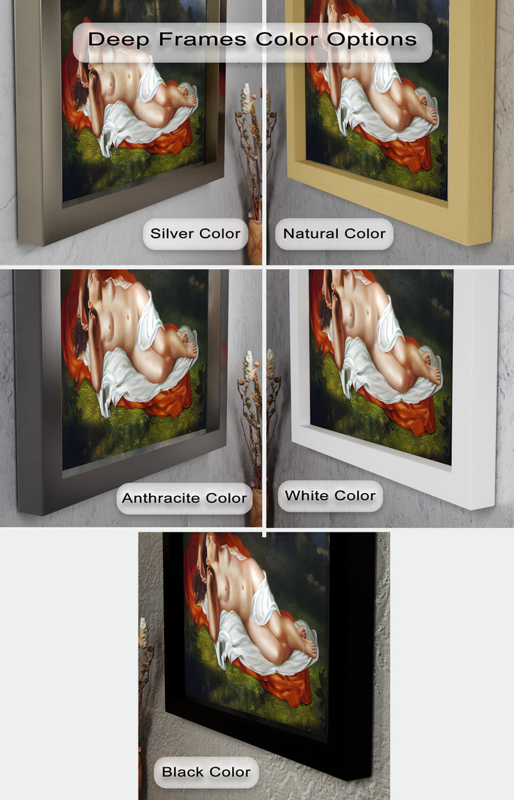 Goddess of the Grove – Renaissance Nude Reclining in Nature Oil Painting
