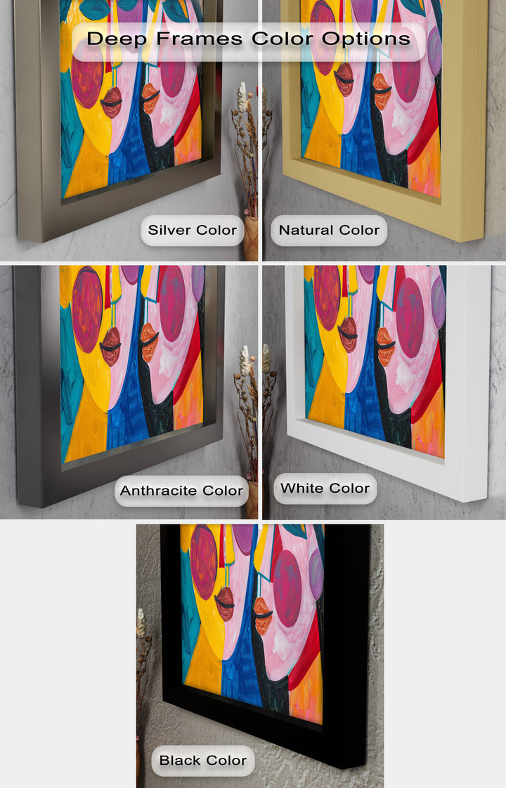 Unified Gaze – Vibrant Dual Portrait Picasso Oil Painting