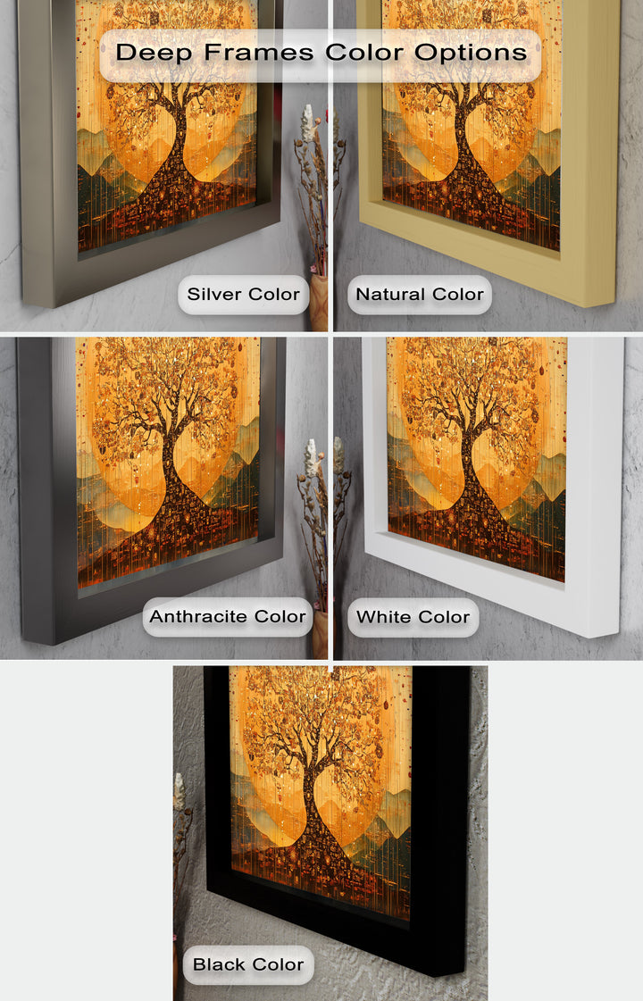 Tree of Light – Radiant Abstract Golden Tree Oil Painting