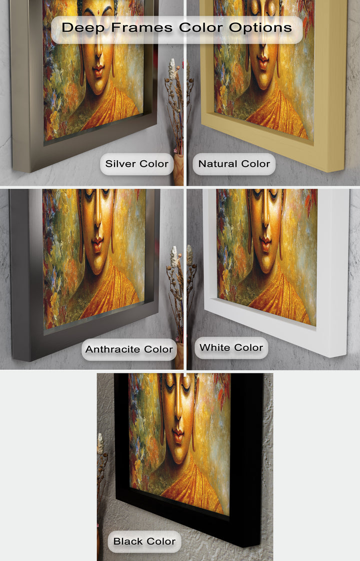 Buddha Portrait Wall Art – Framed Oil Painting