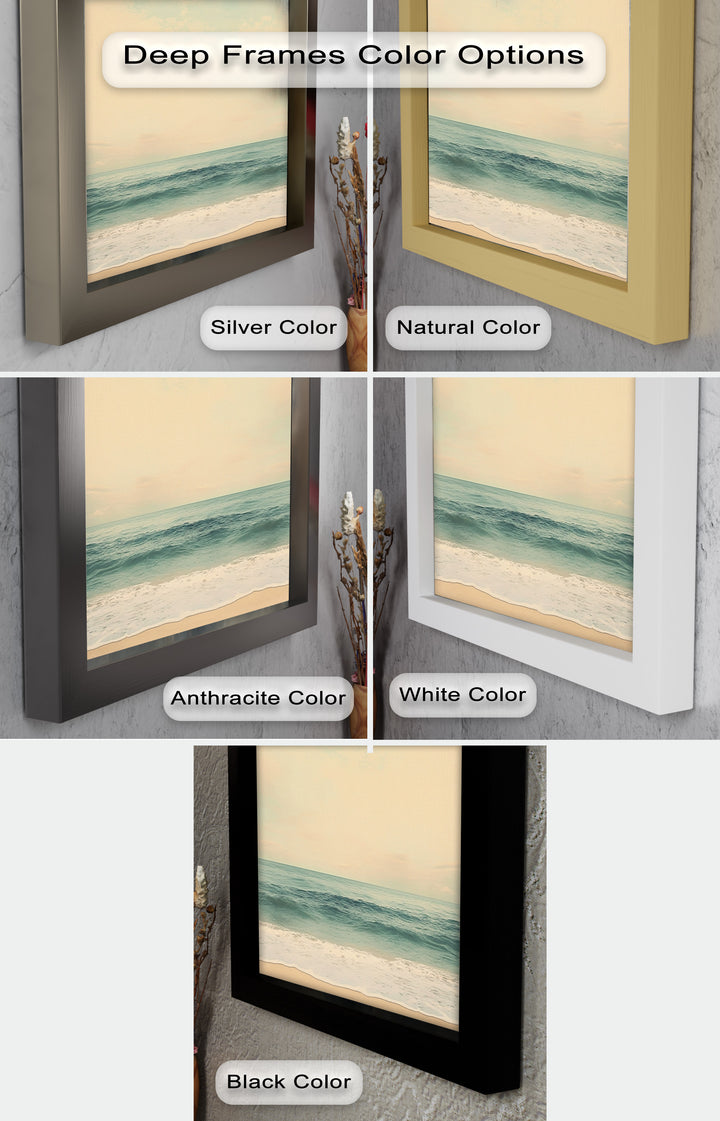 Calm Ocean Oil Paintings – Coastal Beach Wall Art