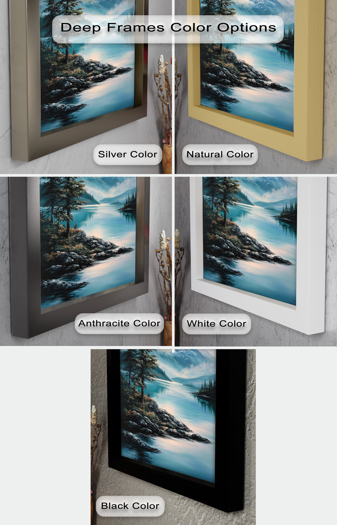 Natur Wandkunst - Ölgemälde Bergseelandschaft