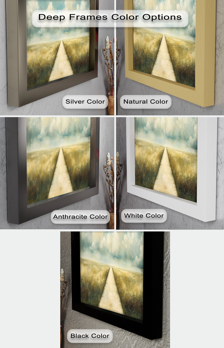 Cloudy Sky Wall Art – Minimal Landscape Oil Painting