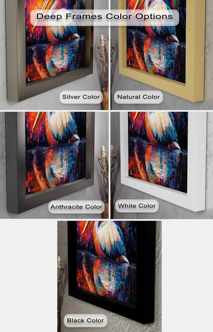 Sunset Pelican on Water – Animal Oil Painting