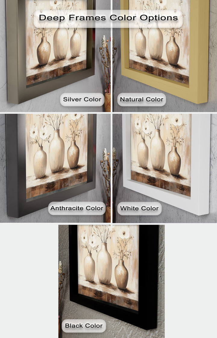 Serenity in Neutral Tones – White Floral Still Life Oil Painting