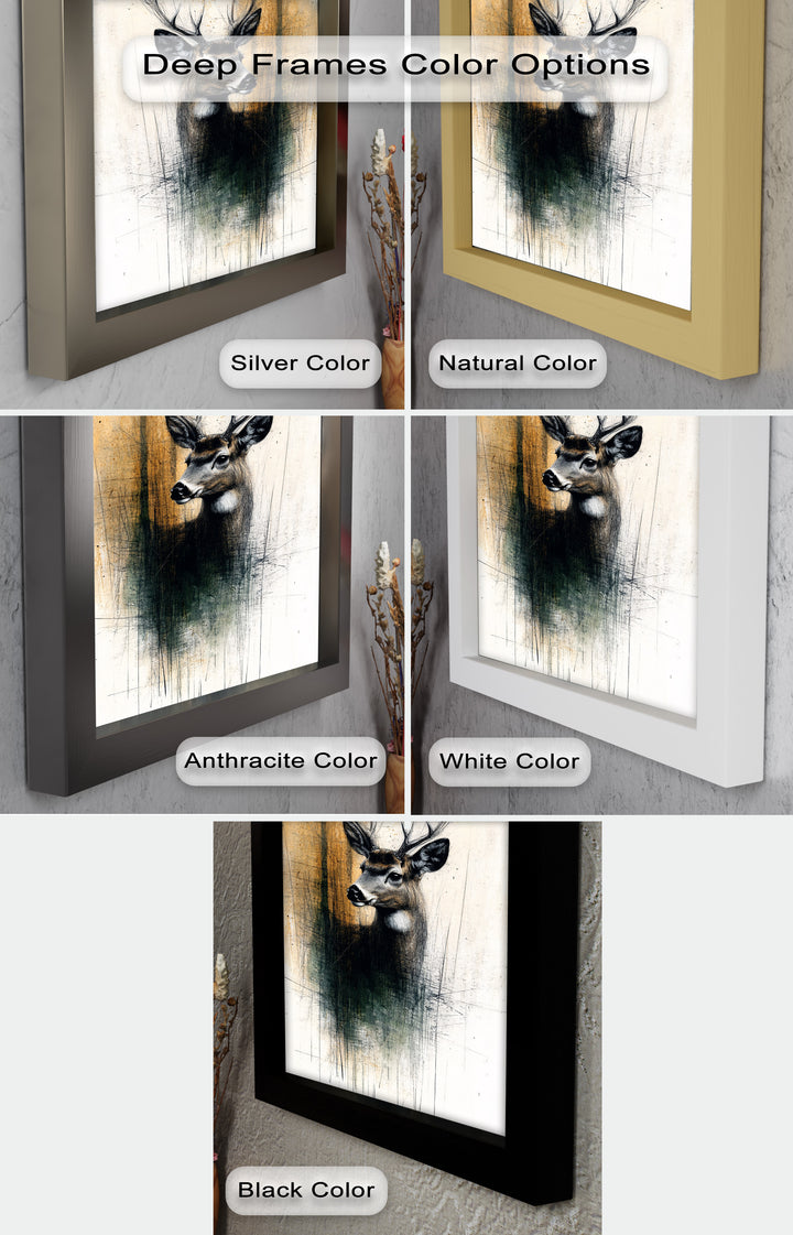 Majestic Deer Portrait - Animal Oil Painting