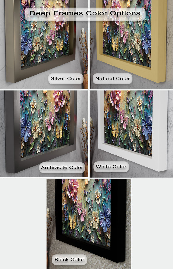 Butterflies Abstract Floral – Colorful Nature-Themed Oil Painting