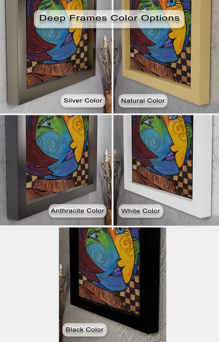 Dual Emotions – Vibrant Abstract Portrait Picasso Oil Painting