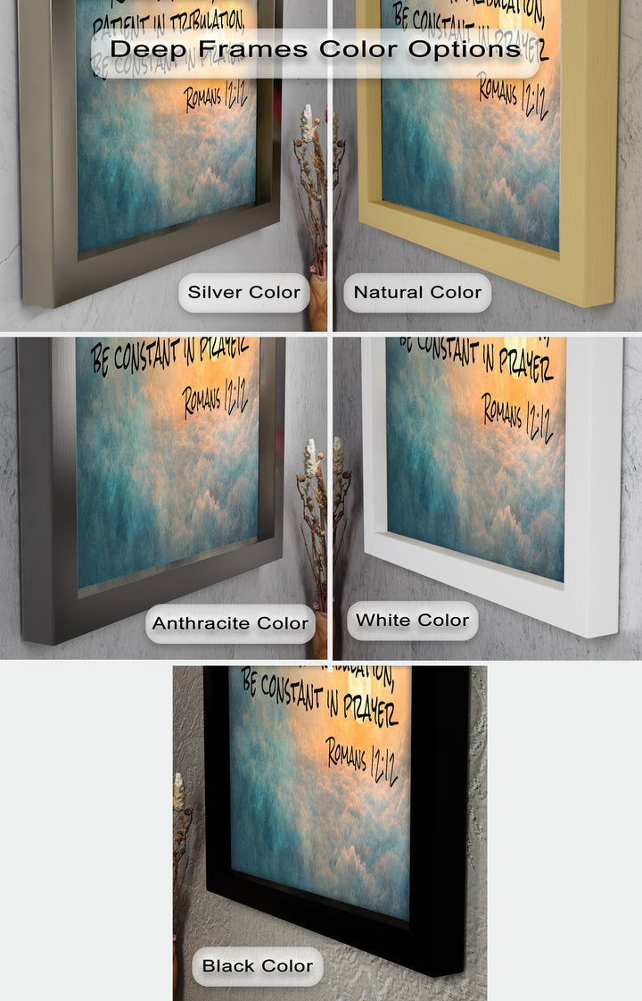 Romans 12:12 – Hope, Patience, and Prayer Bible Verse Oil Painting