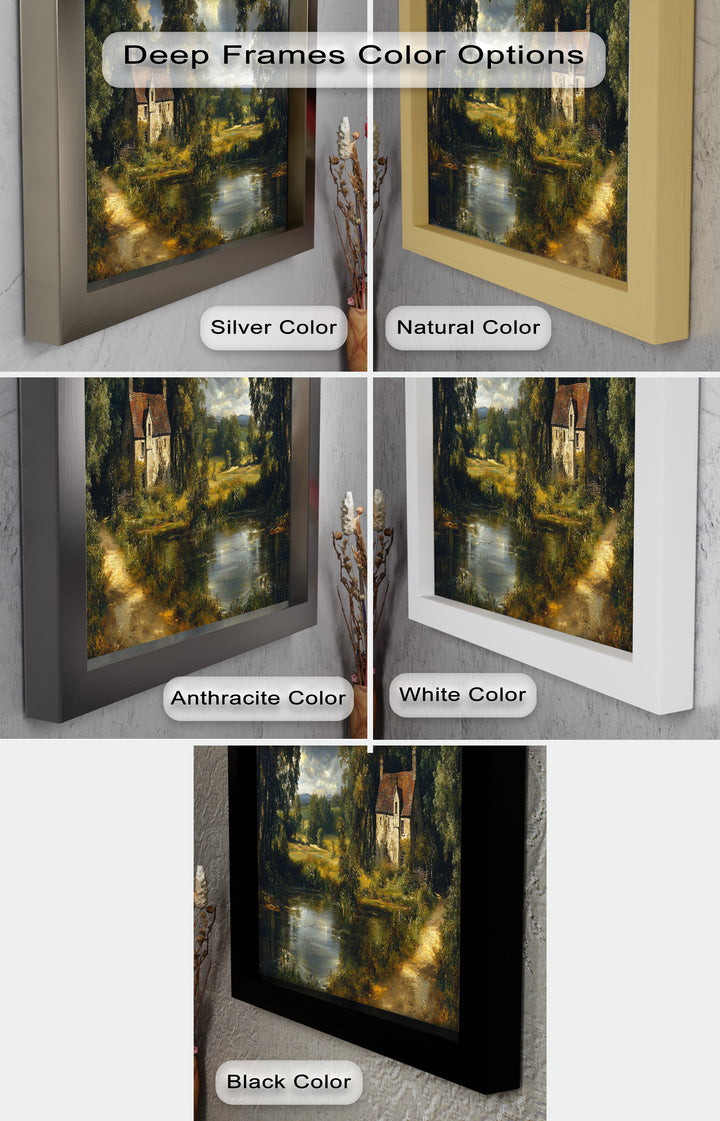 Rustic English Cottage – Charming Countryside Oil Painting