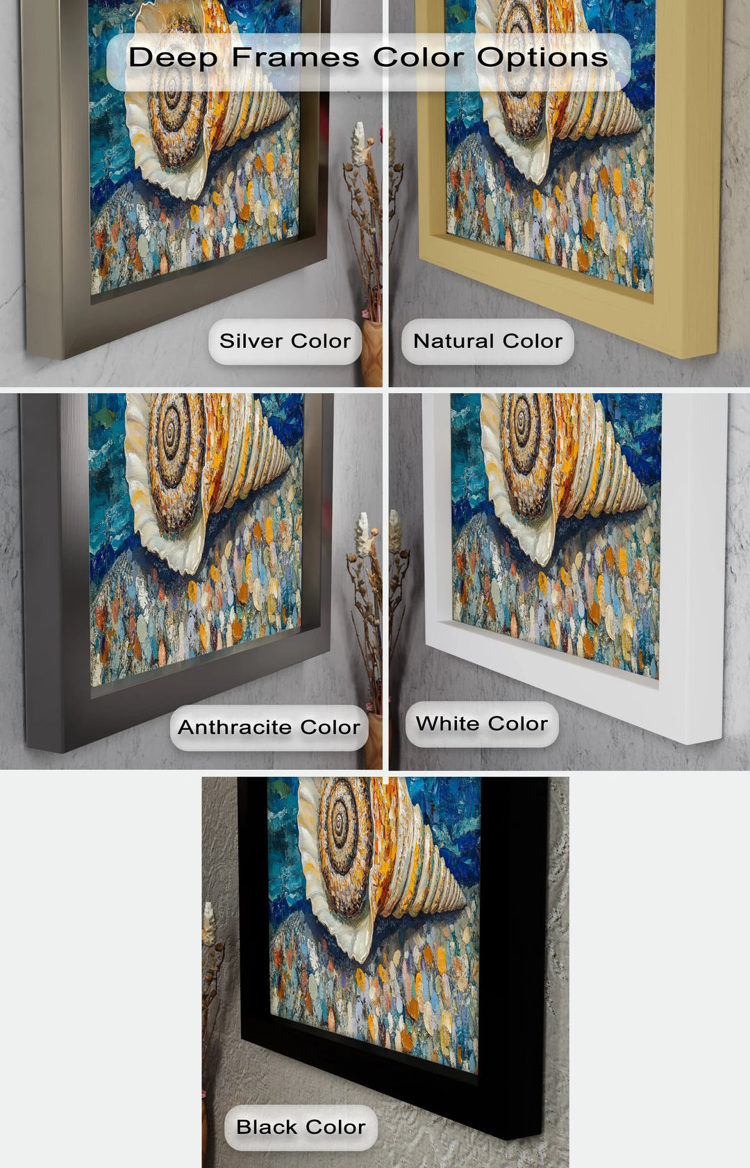Whispers of the Sea – Spiral Shell on Coastal Shoreline Oil Painting - MyPhotoStation