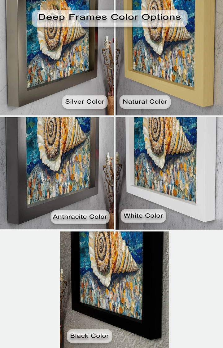 Whispers of the Sea – Spiral Shell on Coastal Shoreline Oil Painting - MyPhotoStation