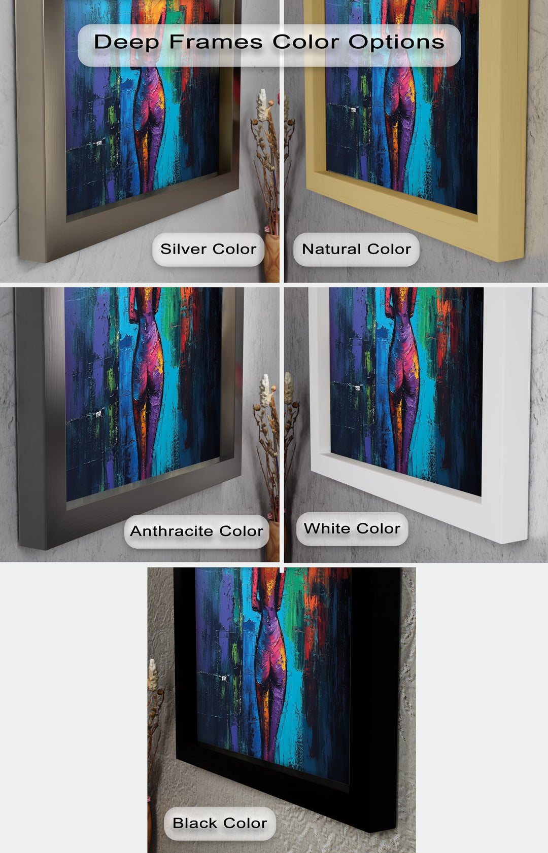 Radiant Contours – Bold Abstract Figurative Oil Painting