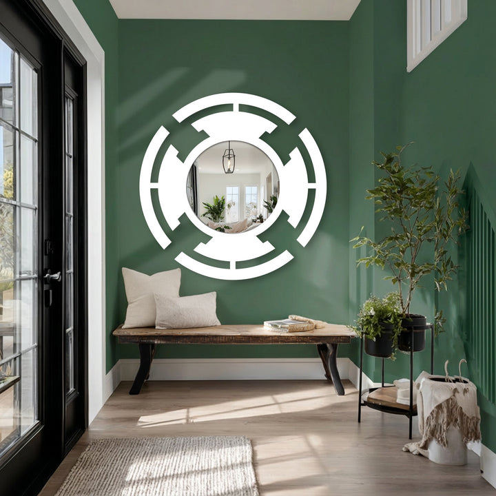 abstract round floor mirror