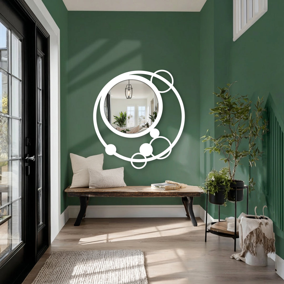 black metal designer mirror