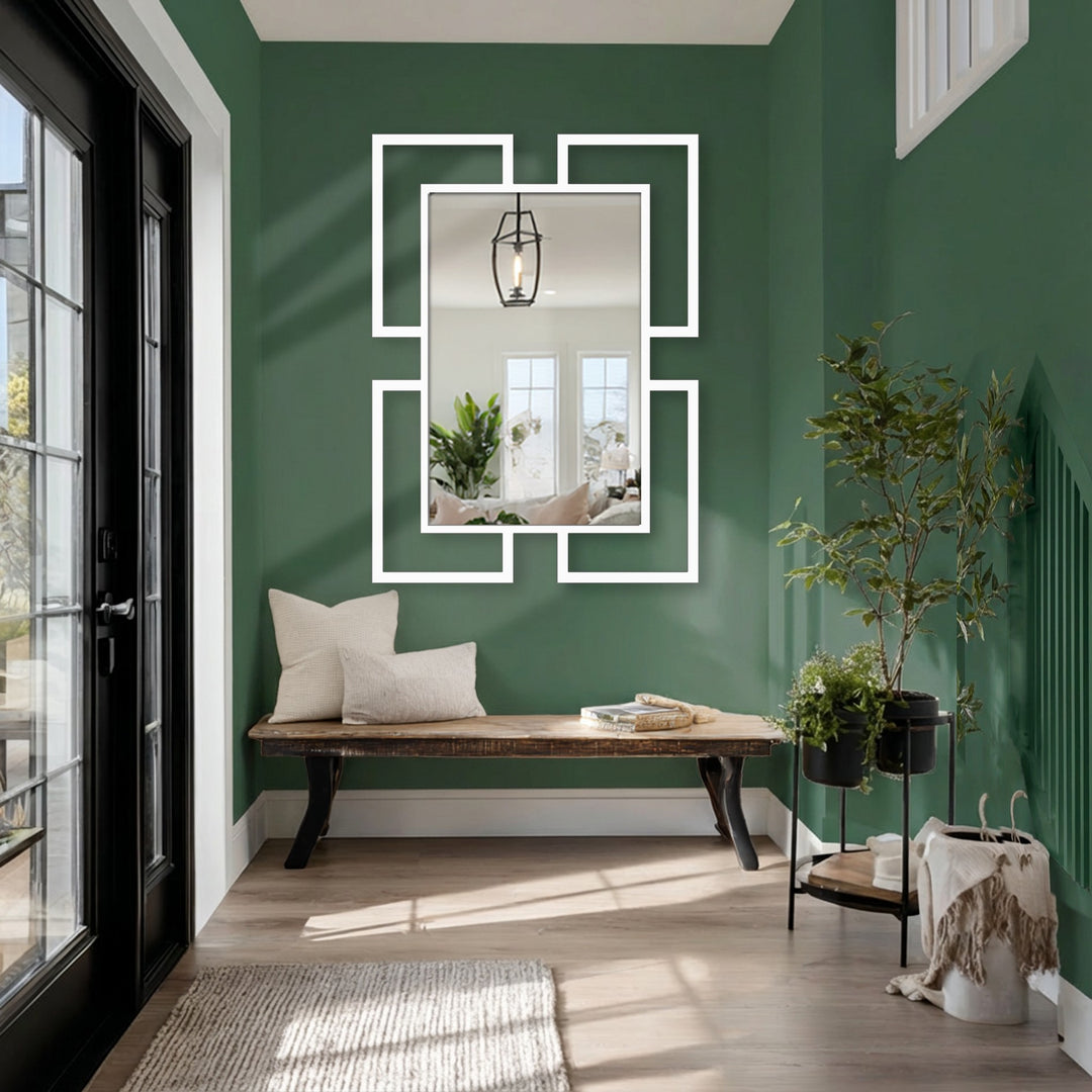 layered stepped frame wall mirror