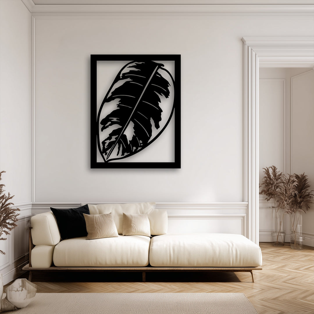 The sleek, durable material quality of this Monstera Leaf metal artwork creates a striking, modern botanical panel decor.