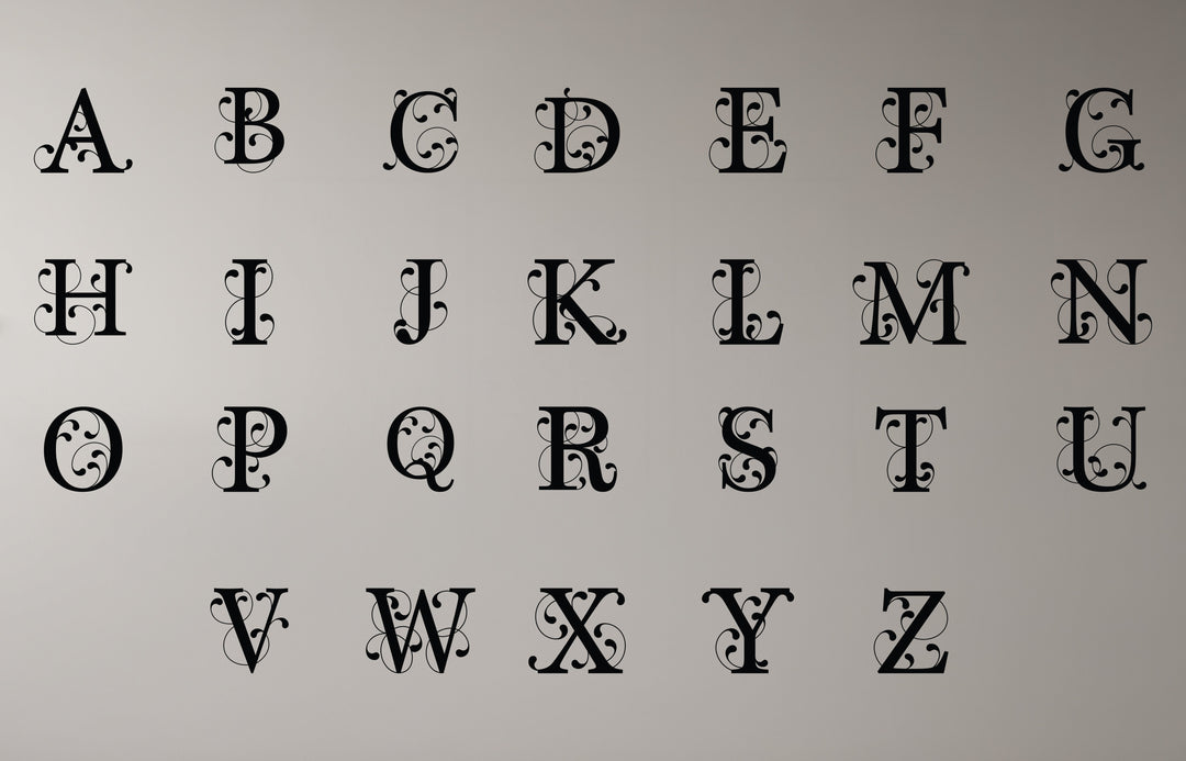 Elegant Initial Letter Metal Wall Art – Monogram Home Decor