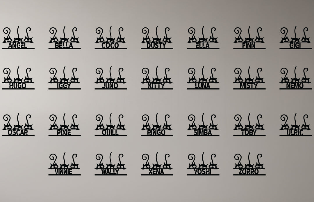 Hugo Cat Trio Metal Wall Art – Personalized Pet Lover Home Decor