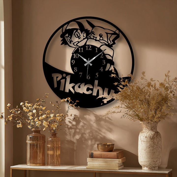 A stylized silhouette of a cartoon character metal wall clock offers a unique abstract quality, functioning as a vibrant piece of decoration wall art.