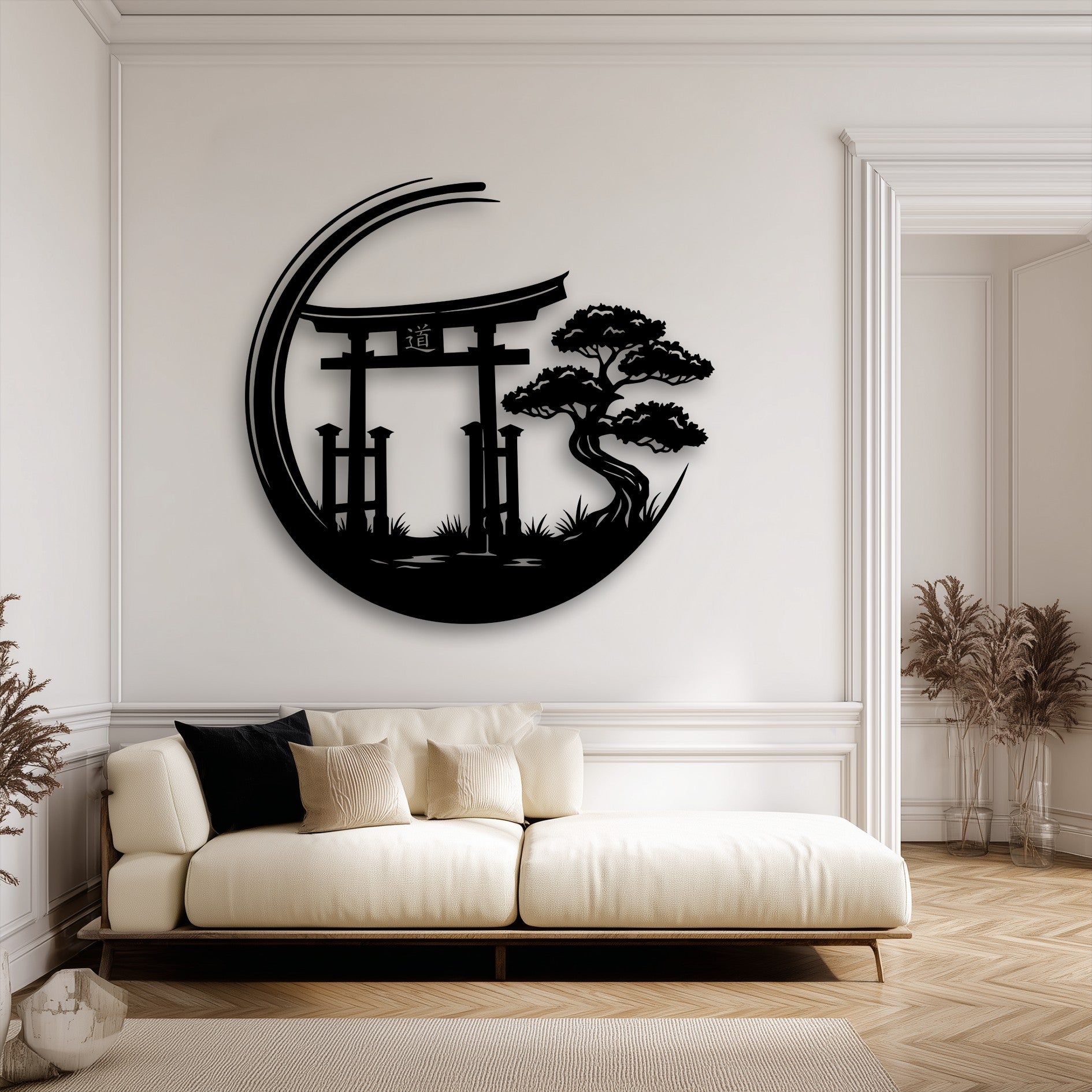 Zen Garden Metal Wall Art – Torii Gate Japanese Decor – MyPhotoStation