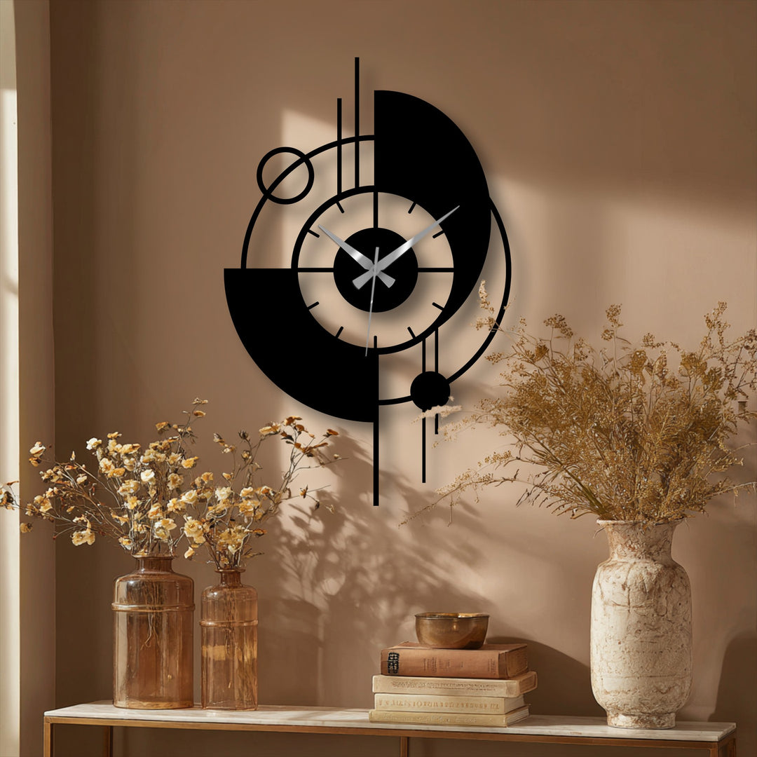 Highlighting the abstract quality, the modern orbit metal wall clock showcases geometric arcs, transforming metal art for wall into a statement of contemporary decor.