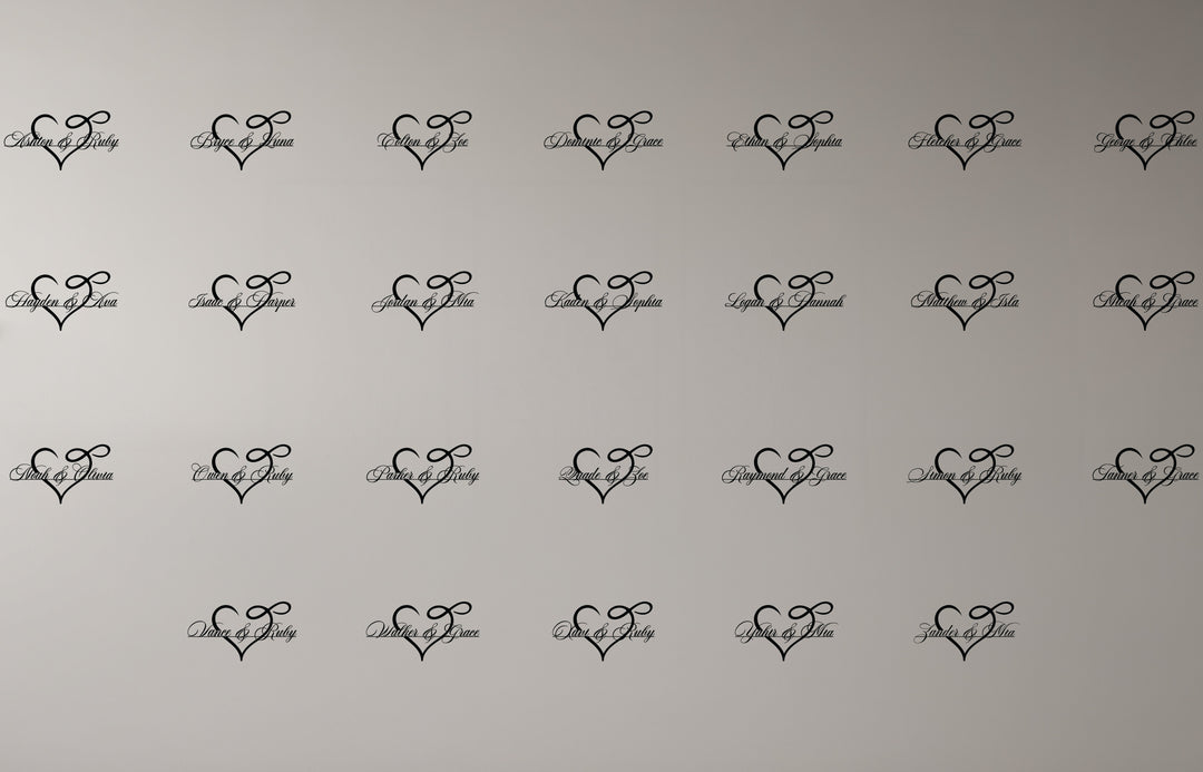 Owen & Ruby Heart Metal Wall Art – Personalized Couple Name Decor