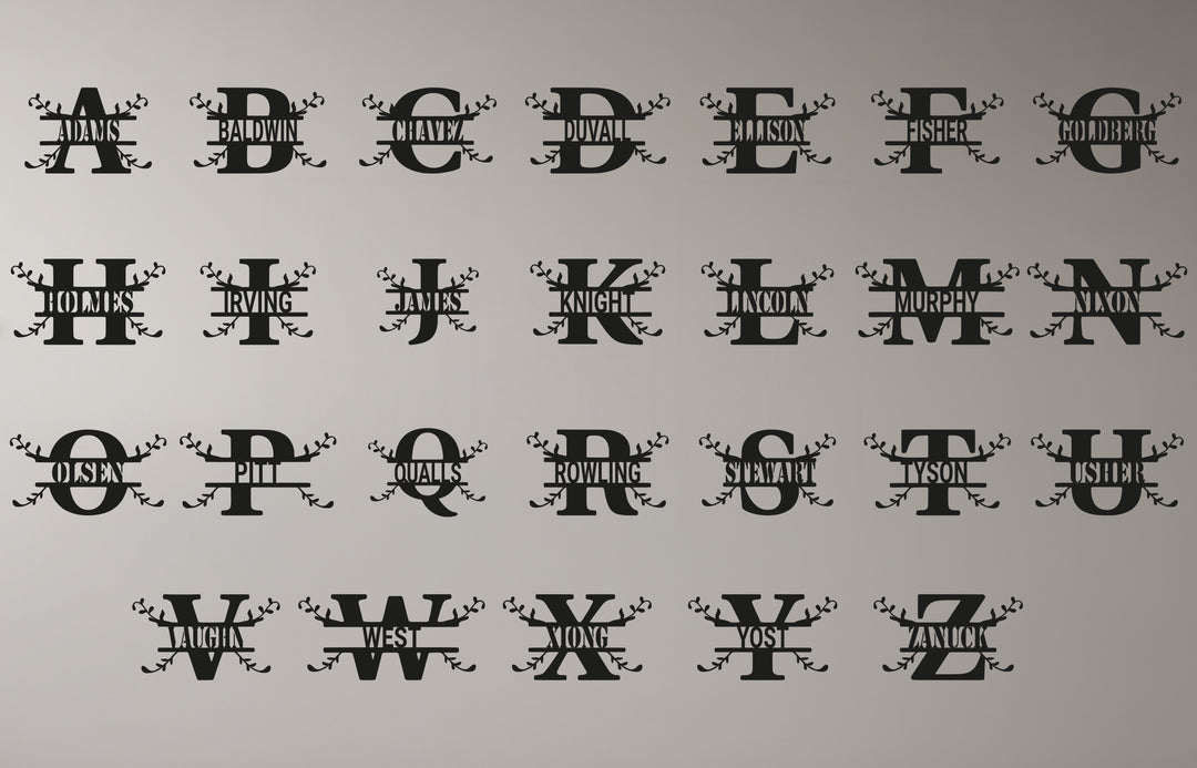 Custom Monogram Letter Sign – Personalized Metal Wall Art