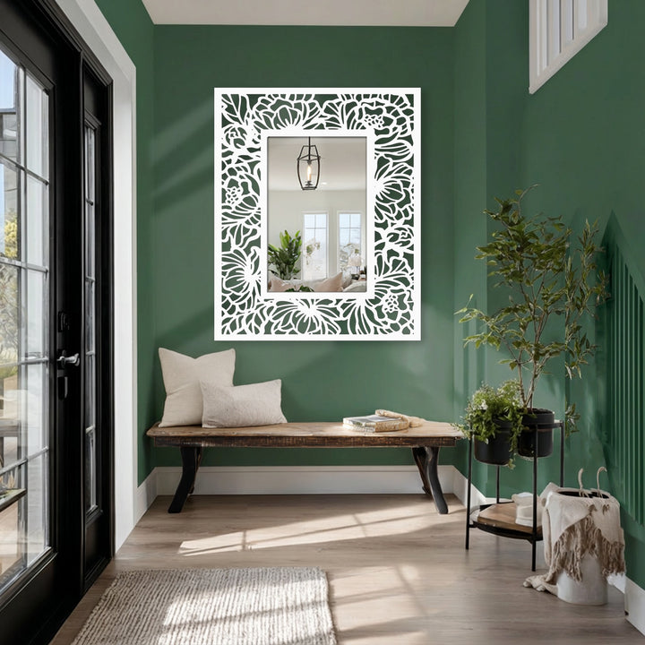 decorative floral wall mirror