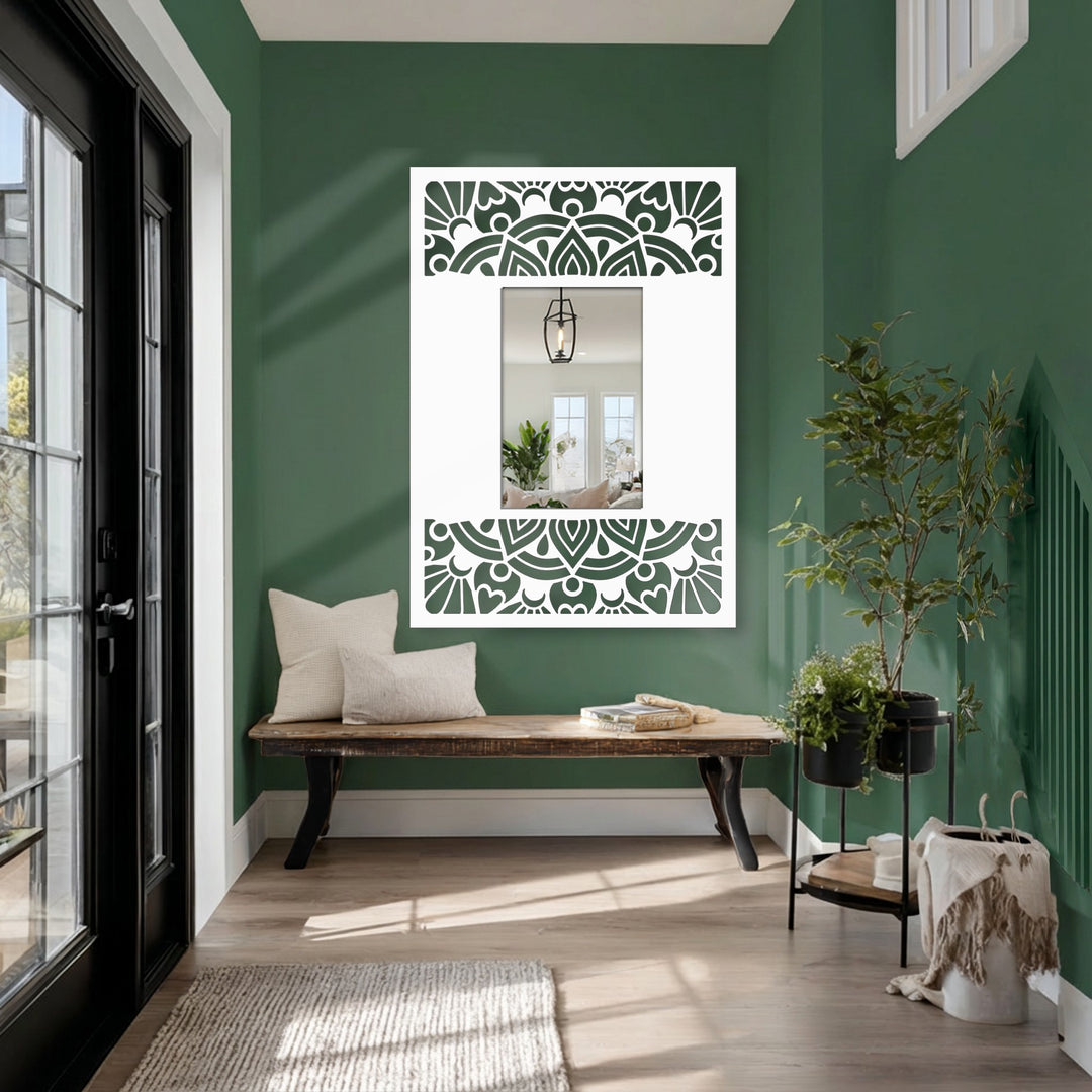 ornamental metal floor mirror