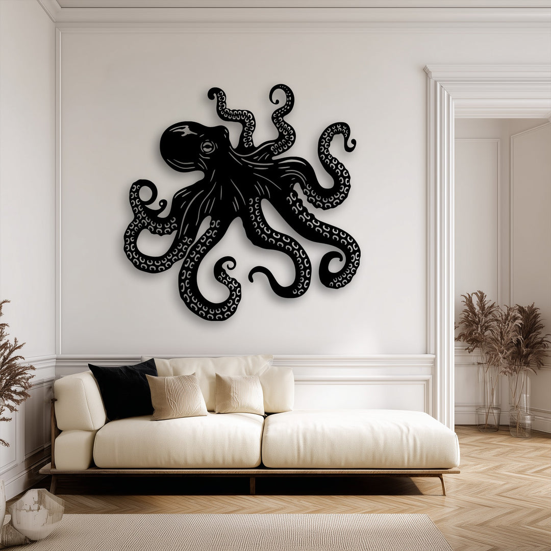 Octopus Tentacles Metal Wall Art – Nautical Ocean Decor
