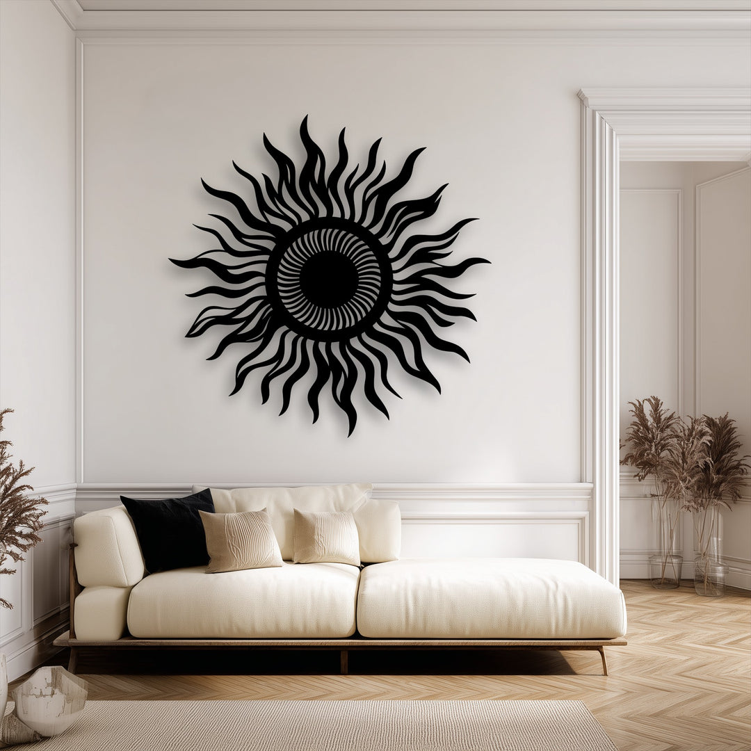 Abstract Sun Metal Wall Art – Modern Celestial Wall Decor