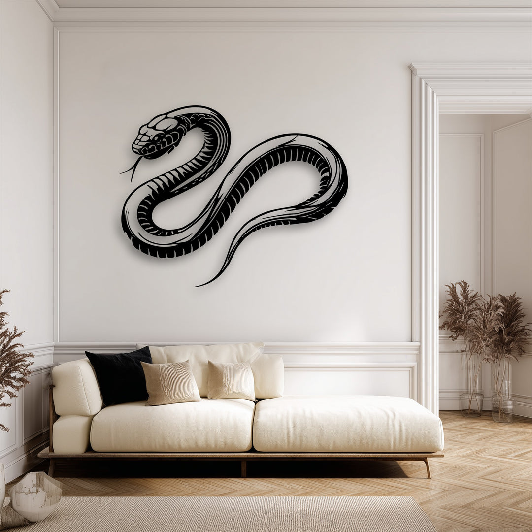 Venom Curve – Snake Silhouette Metal Wall Art