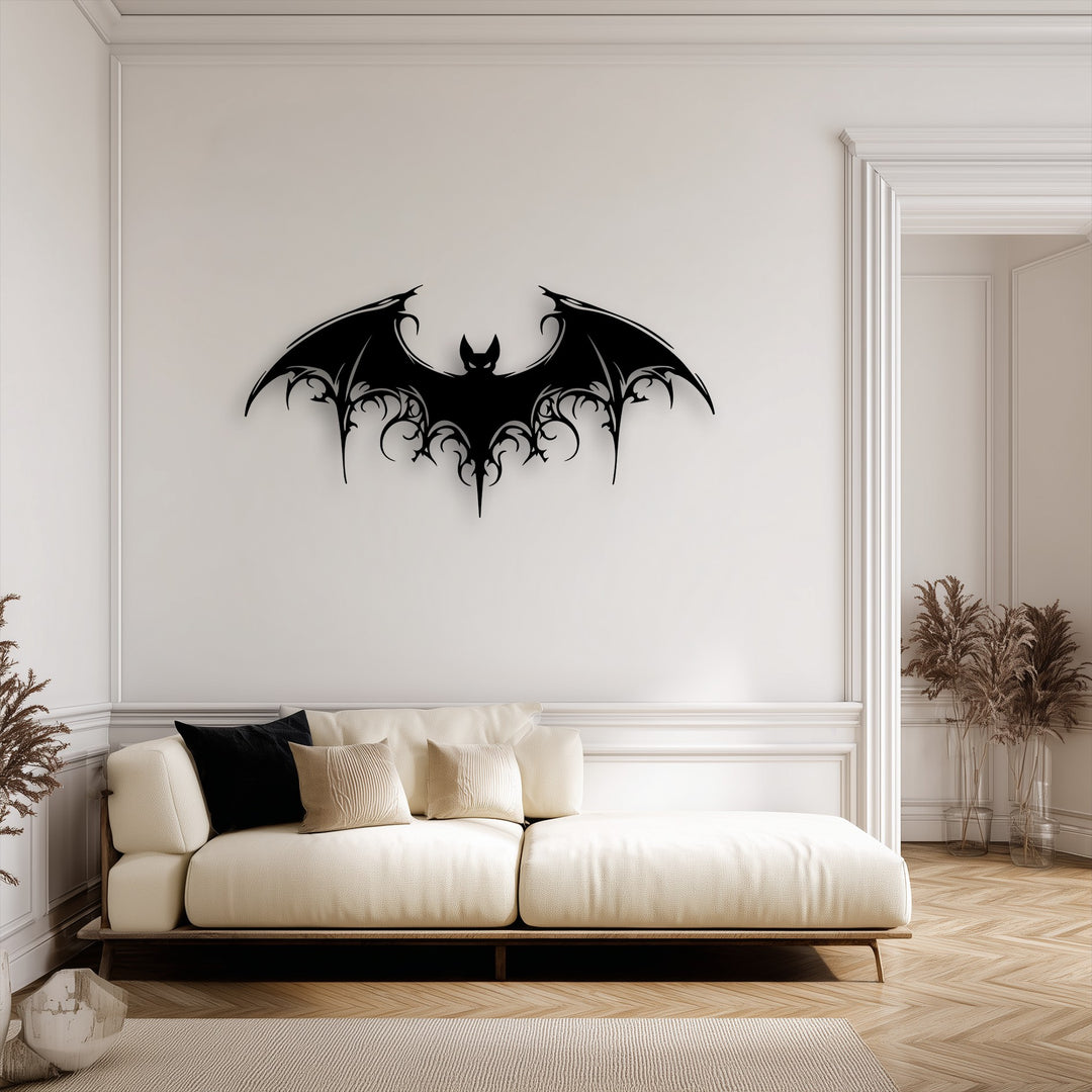 Gothic Bat Metal Wall Art – Dark Fantasy Winged Decor