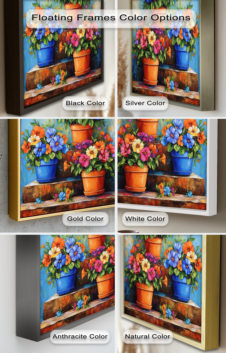 Flower Pots Wall Decor – Botanical Oil Paintings