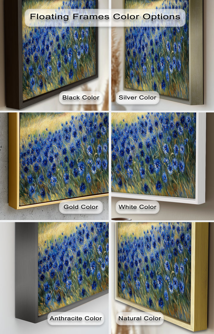 Golden Fields and Blue Cornflowers – Impressionist Meadow Scene Oil Painting