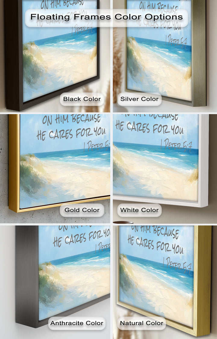 1 Peter 5:7 – Cast Your Anxiety Bible Verse Oil Painting