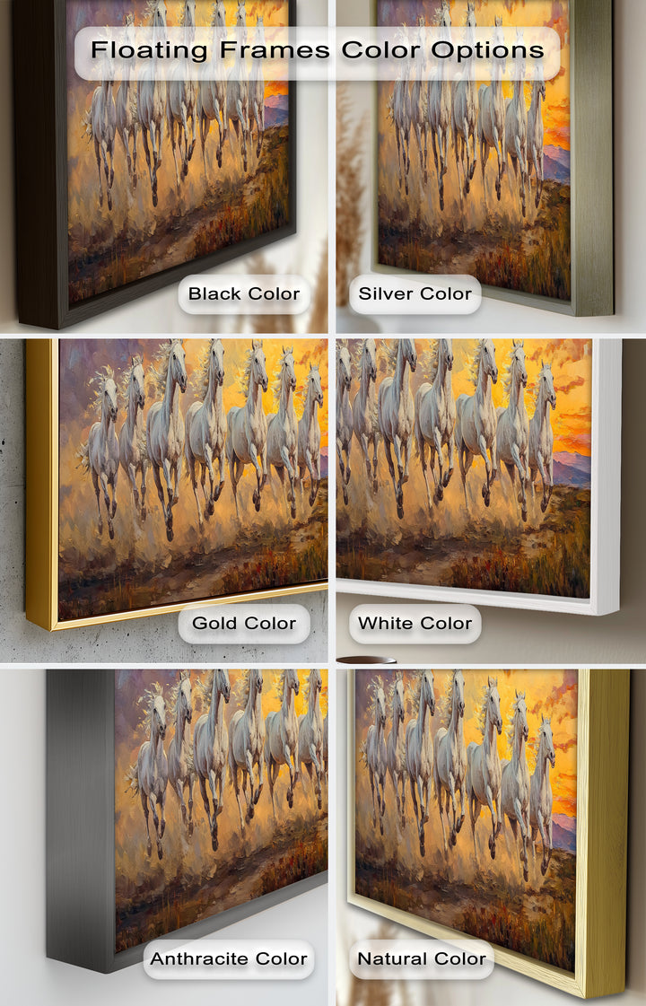 Run with the Sun – White Horses Oil Painting
