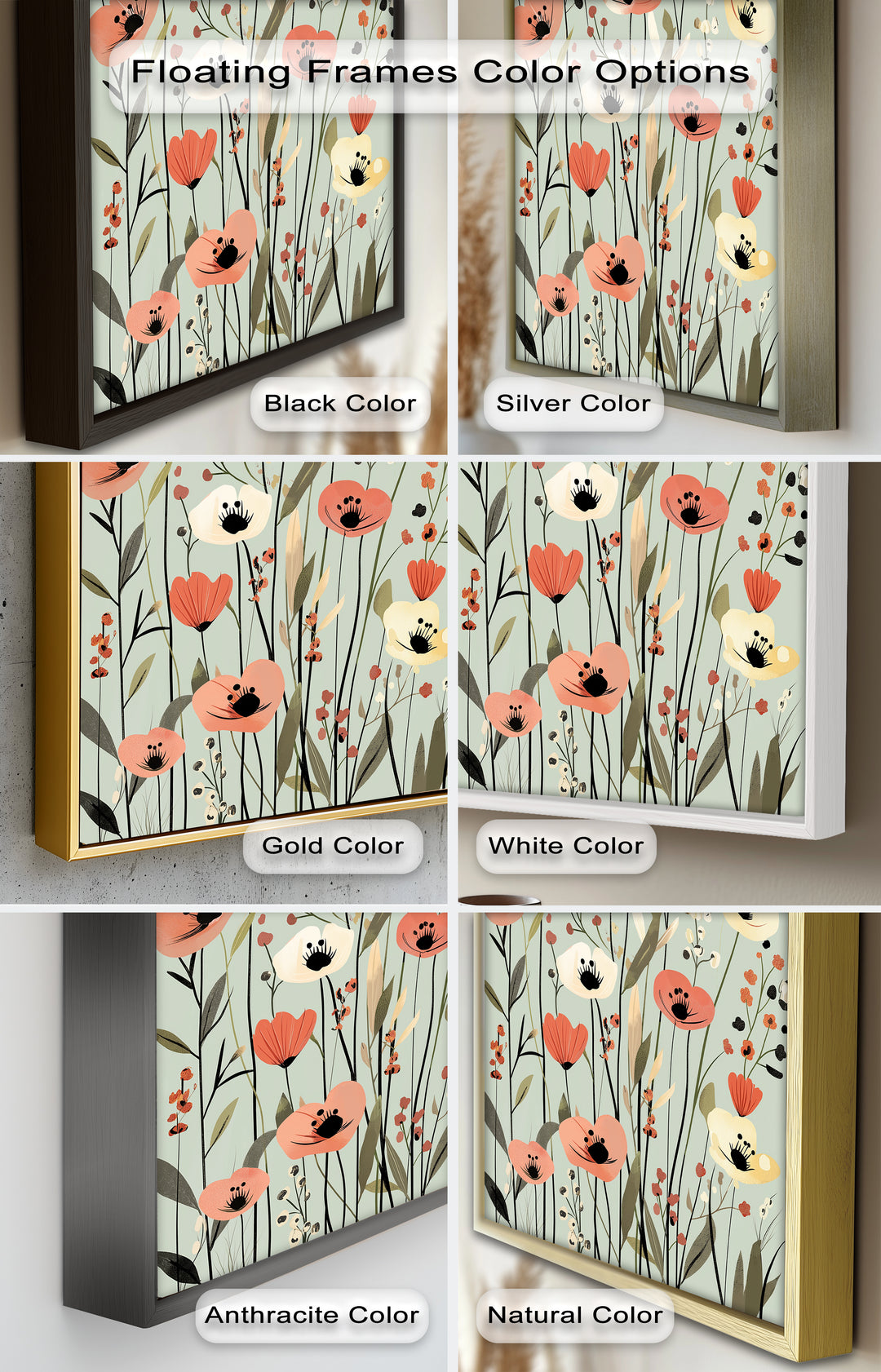Wild Meadow Whispers – Boho Blumen Ölgemälde