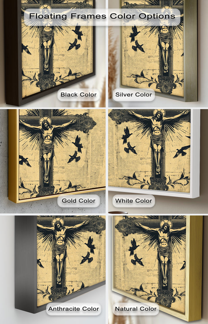 Jesus am Kreuz – Vintage religiöses Ölgemälde
