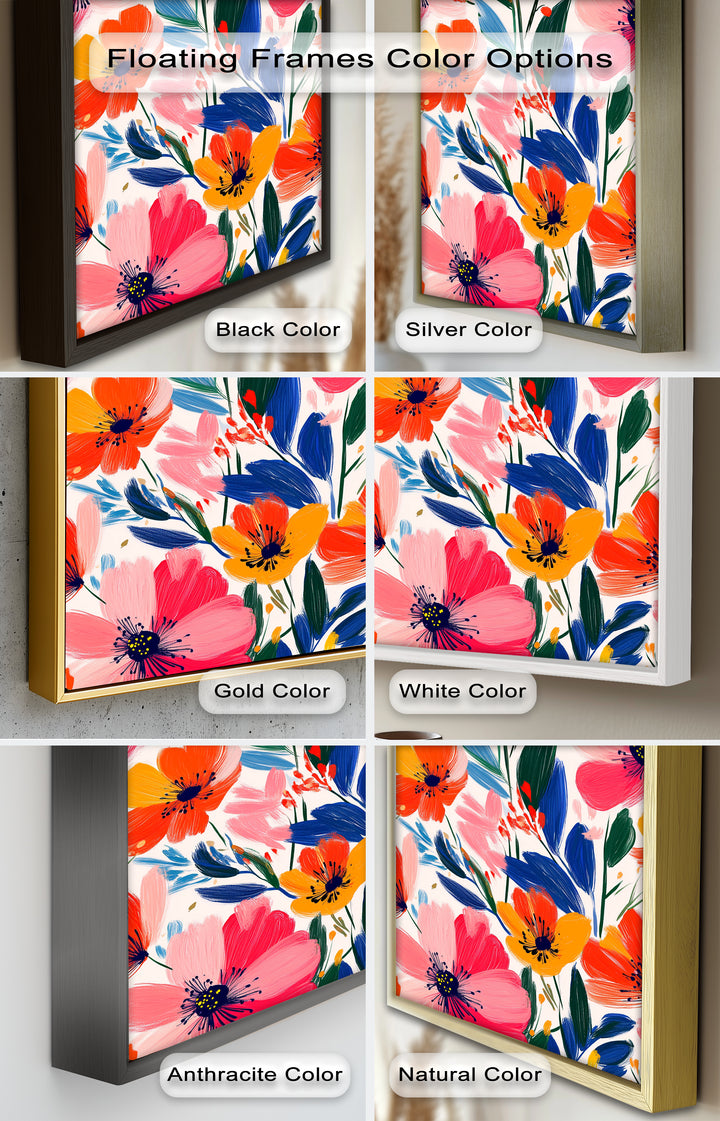 Joyful Bloom Burst – Lebendiges abstraktes Blumenölgemälde